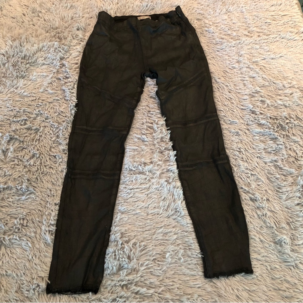 DL1961 Women’s 29 Haven Coated Asphalt High Rise Legging Black Jean Witchy - Picture 15 of 16